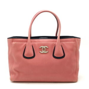 Chanel Executive Line Coco Mark Leather Tote Bag Pink